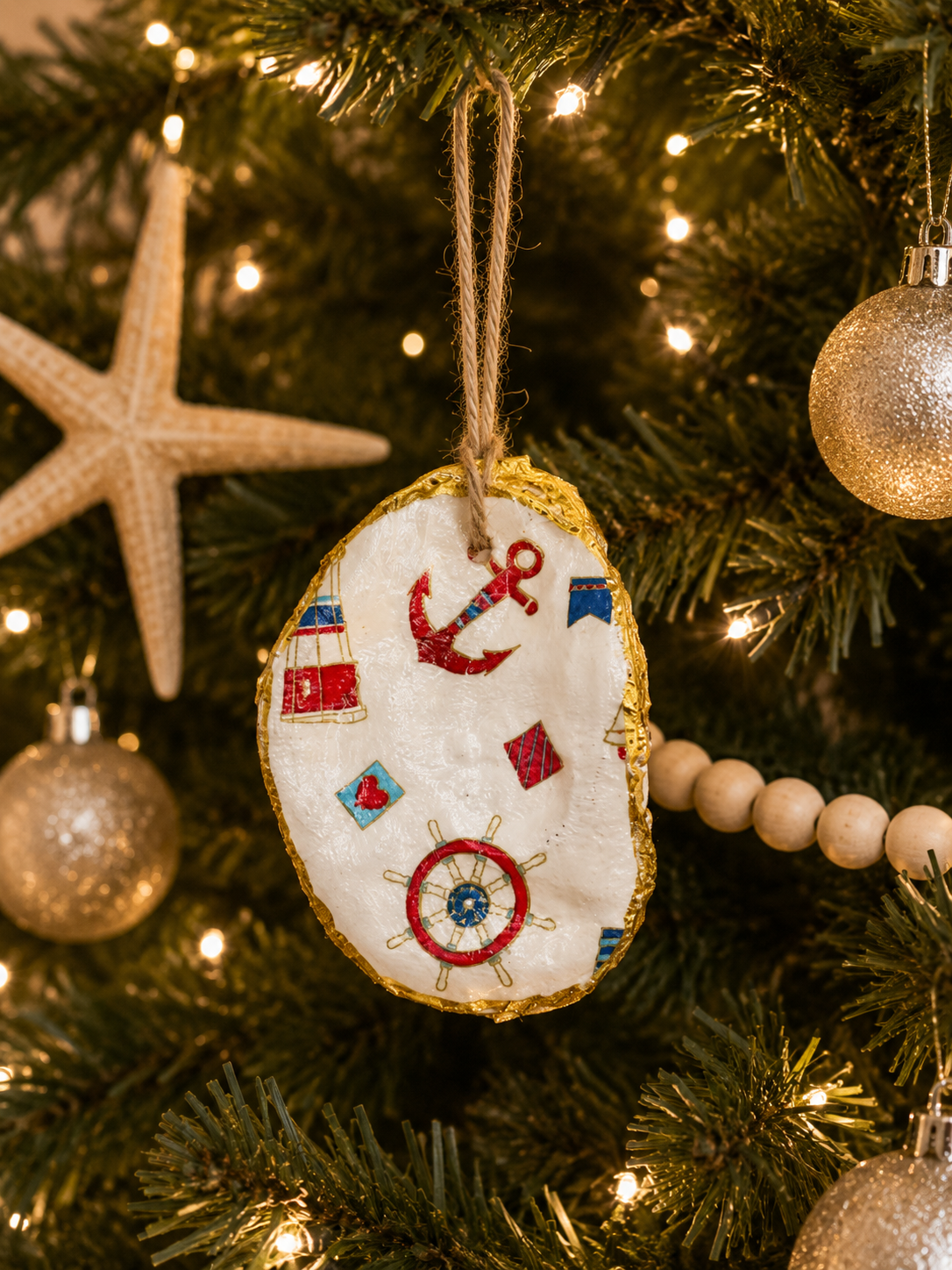 Nautical Oystershell Ornament