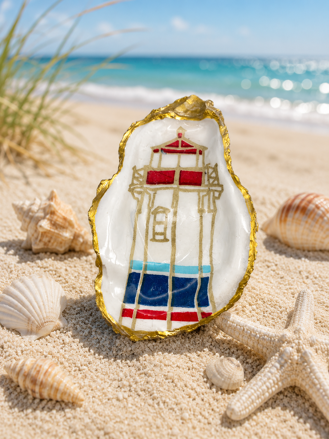 Lighthouse Oystershell Trinket Dish